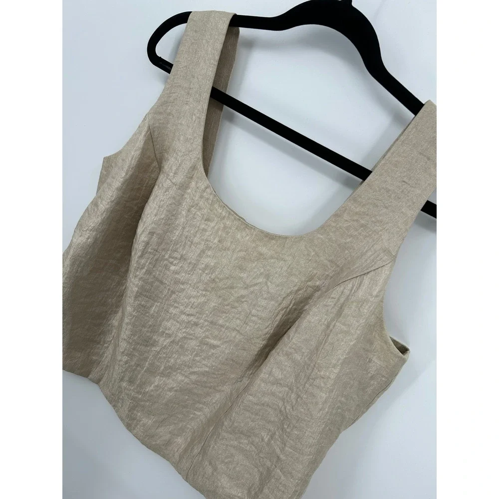 Expo New York Champagne Gold Metallic Sleeveless Shell Top Womens Size 16w - Picture 4 of 14